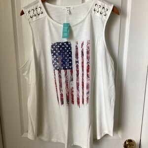 MAURICES: white americana graphic tank 1X